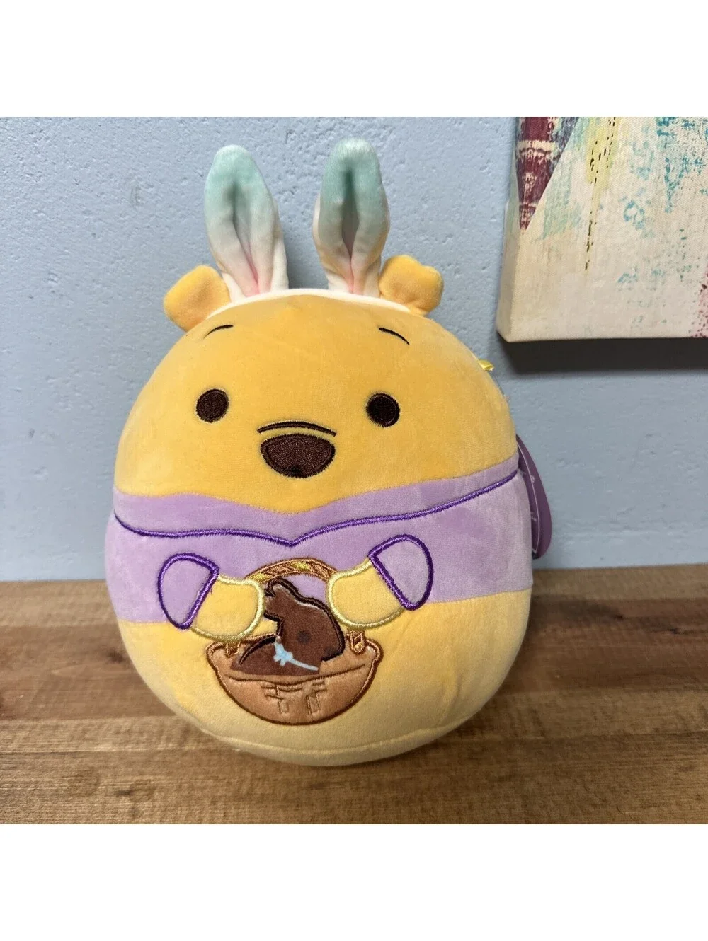 Squishmallow Kellytoy Plush Disney Winnie the Pooh w/Bunny Ears 8
